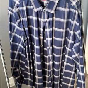 UNTUCKit Blue and White Casual Button Down Shirt